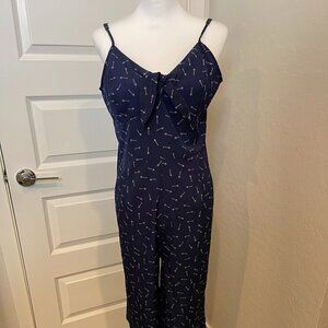 Xhilaration Jumpsuit in Navy Blue and White - Size Large - NWT (291)